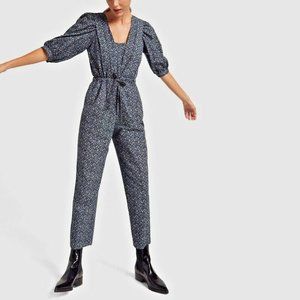 Rebecca Taylor La Vie • Floral Puff-Sleeve Chinon Jumpsuit •‎ size S
